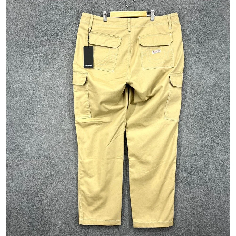 True Religion Cargo Pants 36 X 32 Mens Khaki‎ Travertine Tan